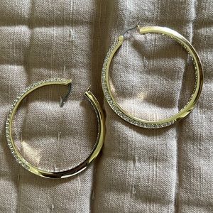 Pave Diamond hoop earrings